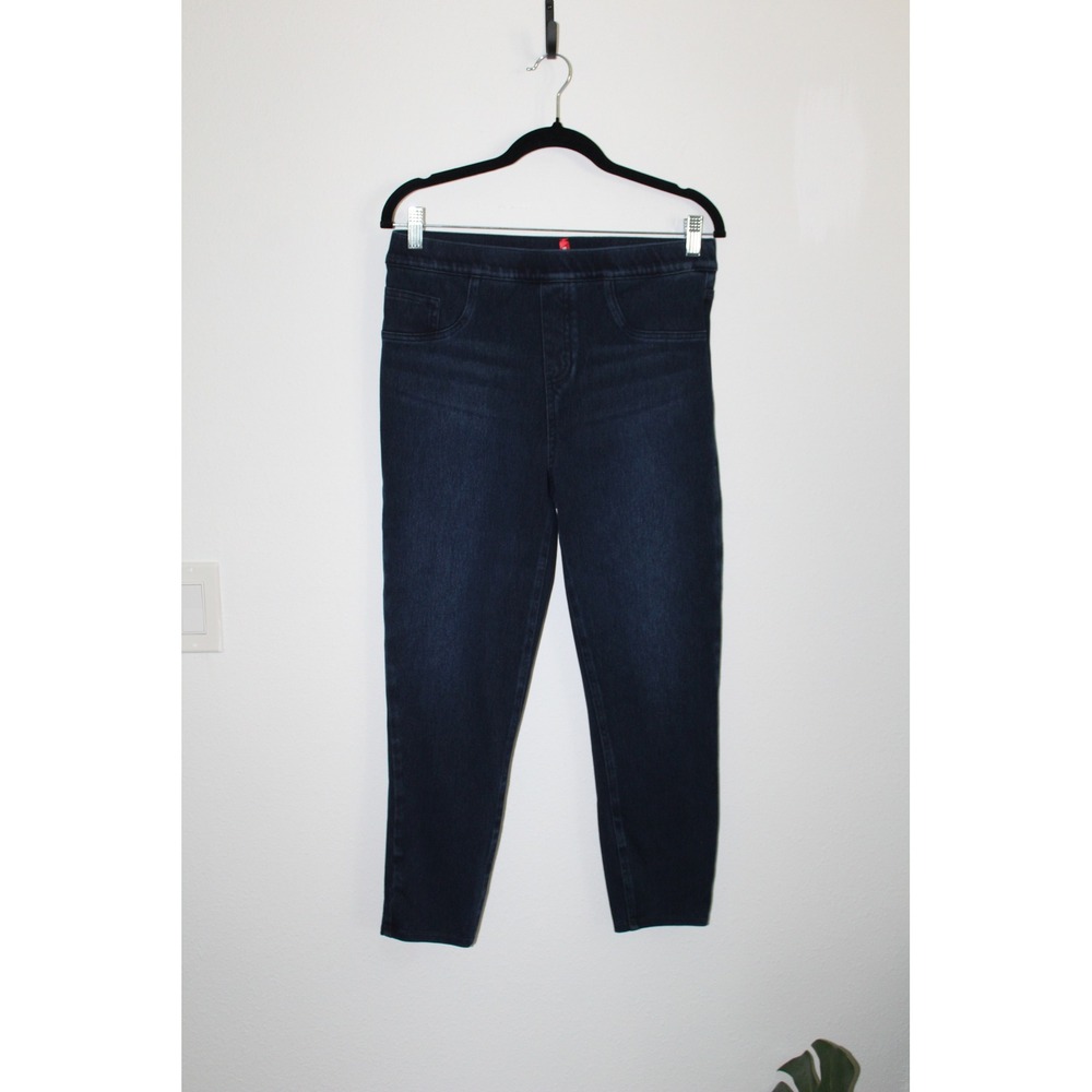 Spanx Jean-ish Ankle Leggings Twilight Indigo Dark Wash Petite Large Comfy Work